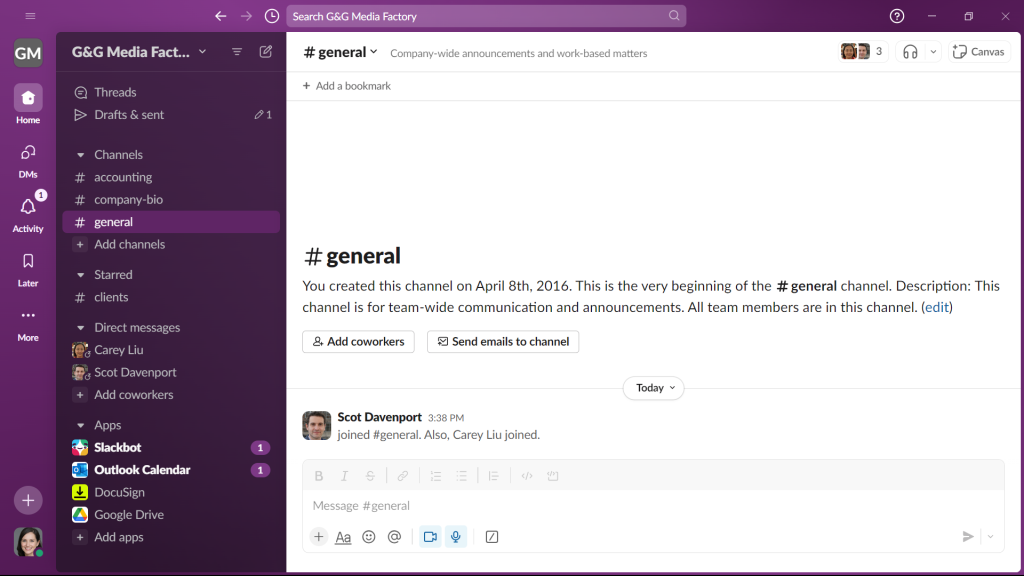 Phần mềm quản lý nhân viên online Slack